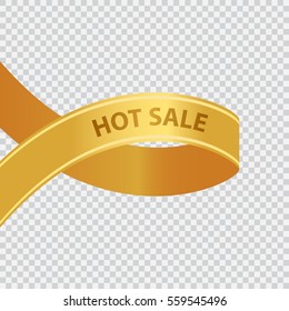 Hot Sale - Golden loop ribbon. Vector design element.