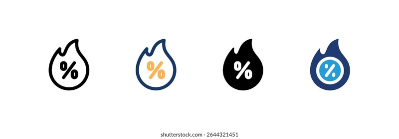 Hot Sale icon set multiple style collection. Vector illustration.