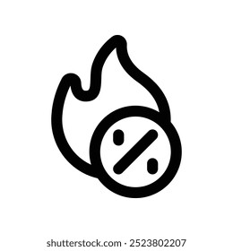 hot sale icon. vector line icon for your website, mobile, presentation, and logo design.