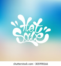 Hot Sale Inscription. Calligraphy. Lettering. Vector illustration