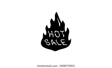 Hot Sale, Einschreibung auf Feuer, schwarze einzelne Silhouette