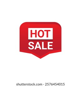 HOT SALE Label, Sticker, Banner, tag, for advertising, promotion, retail, website, graphic design project, app design or online store. Vector design element.