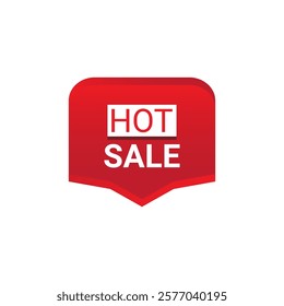 HOT SALE Label, Sticker, Banner, tag, for advertising, promotion, retail, website, graphic design project, app design or online store. Vector design element.