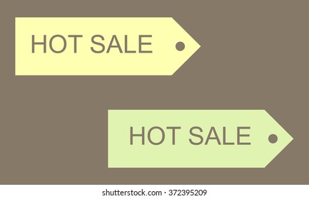 Hot sale labels in pastel tones. Vector.