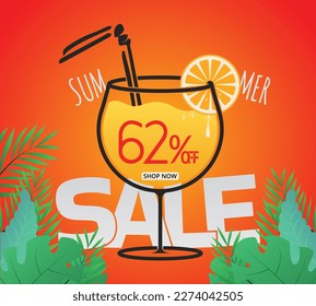 Hot sale, mega sale, summer sale special offer up to 62 percent off.