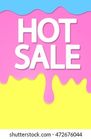 Hot Sale, melting ice cream, brochure design, size A4, vector illustration