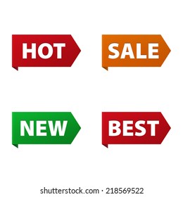 Hot Sale New Best set of ribbons banners icon isolated on white background. Vector illustration