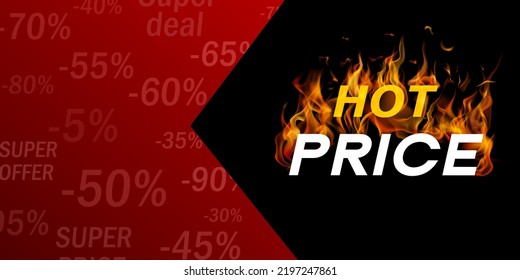 Hot sale offer illustration with burning letters