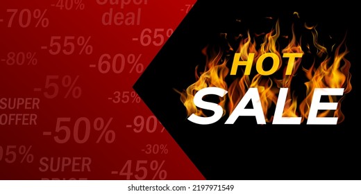Hot sale offer illustration with burning letters