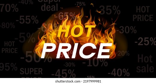 Hot sale offer illustration with burning letters
