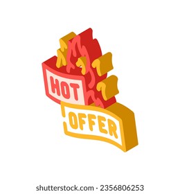 hot sale offer isometric icon vector. hot sale offer sign. isolated symbol illustration