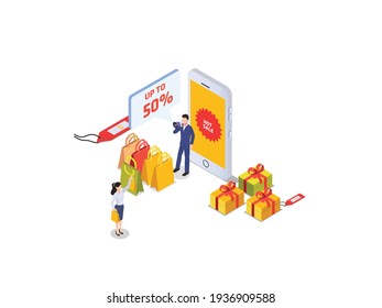 Hot sale online 3D isometric vector concept for banner, website, illustration, landing page, flyer, etc