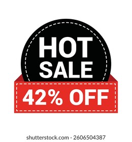 Hot sale price 42 offer deal vector labels templates. Product discount festival tag design.
