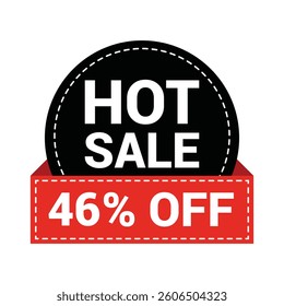 Hot sale price 46 offer deal vector labels templates. Product discount festival tag design.
