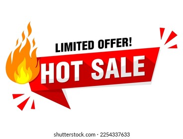 Hot sale price limited offer. Vector label template on transparent background