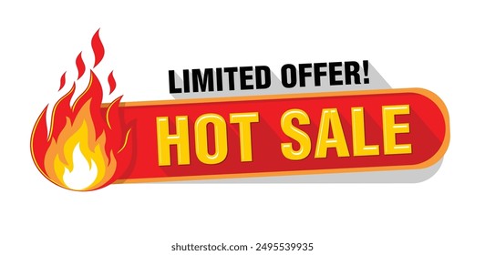 Hot sale price limited offer. Vector label template on transparent background