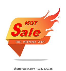 Hot sale price offer deal vector  designs with flame on white background . Vector illustration