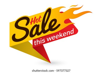 Hot sale price offer deal vector labels templates stickers designs with flame.