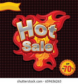 Hot sale promotion coupon. Promo flyer design. Vector illustration