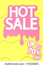 Hot Sale, special offer, abstract melting background, brochure design template, size A4, vector illustration