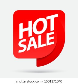 Hot sale. Sale of special offers. An ad with a red tag for an advertising campaign at retail on the day of purchase. vector illustration