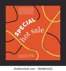 Hot sale and special price marketing template for social media post, flyers and banners. Typographic poster design