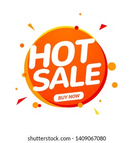 Hot Sale Speech Bubble Banner Promo Sign. Discount Tag Design Template. Business Sale Label Vector Promo Offer.