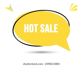 Hot sale speech bubble text. Hi There on bright color for Sticker, Banner and Poster. vector illustration.