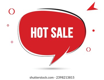 Hot sale speech bubble text. Hi There on bright color for Sticker, Banner and Poster. vector illustration.