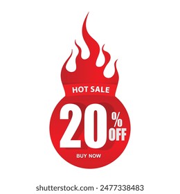 Hot Sale Tag , Hot sale banner white background , 20%Off