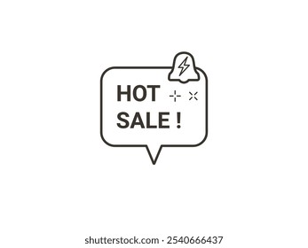 Hot Sale tag line icon. bubble banner with bell