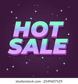 Hot sale. Text effect design in bold text with tosca purple colors
