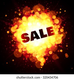 Hot sale vector orange explosion on black background