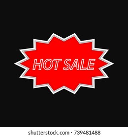 Hot sale vintage signboard on a dark background. Vector illustration .