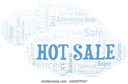 Hot Sale Word Cloud. Wordcloud Made With Text.