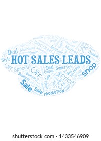 Hot Sales Leads Word Cloud. Wordcloud Made With Text.