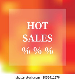 Hot Sales Neon Gradient Mesh Background. Sunny orange and yellow colors. Vector illustration eps10.