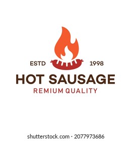 Hot sasauges, concept sign, vector illustration, logo symbol.