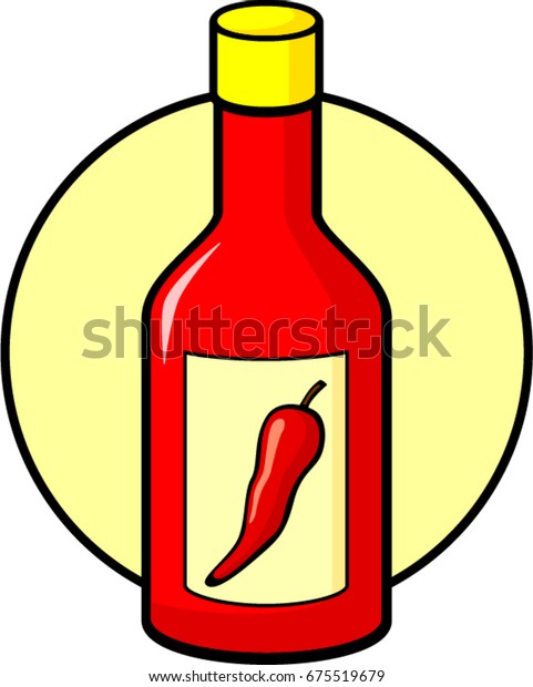 Hot Sauce Bottle Stock Vector (Royalty Free) 675519679