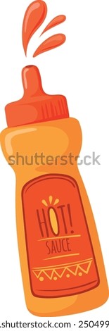 Hot sauce bottle cartoon icon. Sriracha spice isolated on white background