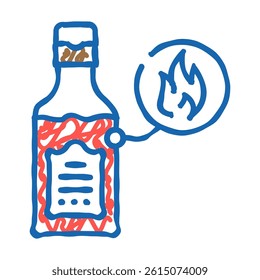 hot sauce bottle doodle icon sketch vector. hot sauce bottle sign. isolated symbol illustration