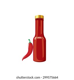 Hot Sauce Bottle Illustration