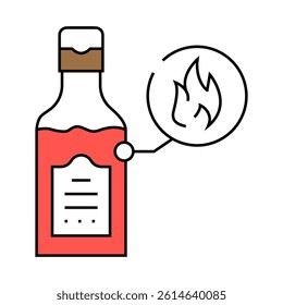 hot sauce bottle line icon vector. hot sauce bottle sign. isolated symbol illustration