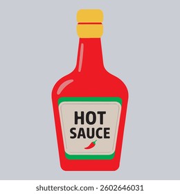  Hot Sauce Bottle Vector Illustration,Spicy Sauce Bottle Flat Design