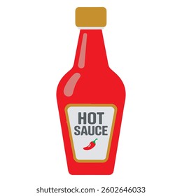  Hot Sauce Bottle Vector Illustration,Spicy Sauce Bottle Flat Design
