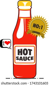 hot sauce bottle in vector illustrator