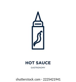 Hot Sauce Icon From Gastronomy Collection. Thin Linear Hot Sauce, Sauce, Hot Outline Icon Isolated On White Background. Line Vector Hot Sauce Sign, Symbol For Web And Mobile