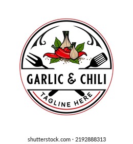 Hot Sauce Logo Design. Chili And Spices Concept, For Sauce Label, Spicy Food.