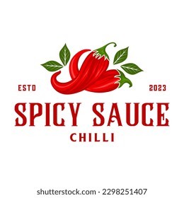 hot sauce logo design. spicy food cayenne pepper for restaurant sauce industry food products with chili