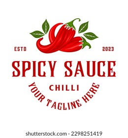 hot sauce logo design. spicy food cayenne pepper for restaurant sauce industry food products with chili